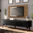 Ver imagem 1 de Rack Madesa Reims e Painel para Tv até 55 Polegadas 2 Portas e 1 Gaveta - Rustic/preto