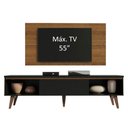 Ver imagem 5 de Rack Madesa Reims e Painel para Tv até 55 Polegadas 2 Portas e 1 Gaveta - Rustic/preto