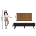 Ver imagem 7 de Rack Madesa Reims e Painel para Tv até 55 Polegadas 2 Portas e 1 Gaveta - Rustic/preto