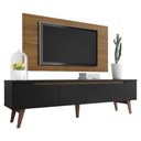 Ver imagem 3 de Rack Madesa Reims e Painel para Tv até 55 Polegadas 2 Portas e 1 Gaveta - Rustic/preto