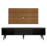 Rack Madesa Reims e Painel para Tv até 55 Polegadas 2 Portas e 1 Gaveta - Rustic/preto - 8