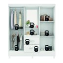 Ver imagem 6 de Guarda Roupas Casal Capela 4 Portas com Espelho 2 Gavetas Branco/rosa Flex Lord Demóbile