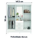 Ver imagem 3 de Guarda Roupas Casal Capela 4 Portas com Espelho 2 Gavetas Branco/rosa Flex Lord Demóbile