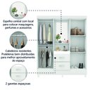 Ver imagem 5 de Guarda Roupas Casal Capela 4 Portas com Espelho 2 Gavetas Branco/rosa Flex Lord Demóbile