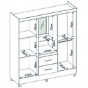 Ver imagem 7 de Guarda Roupas Casal Capela 4 Portas com Espelho 2 Gavetas Branco/rosa Flex Lord Demóbile