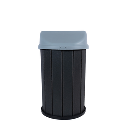 Lixeira Madeira Plástica 100 Litros - 70 Cm:cinza/cinza - 3