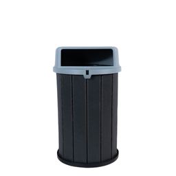 Lixeira Madeira Plástica 100 Litros - 70 Cm:cinza/cinza - 1