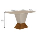 Ver imagem 2 de Mesa de Jantar Larissa 120x80 Off White Freijó - Leifer Móveis