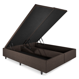 Cama Box Baú Casal Bipartido 138x188x42cm Courino Linho com Pistão a Gás - 6