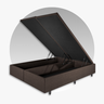 Cama Box Baú Casal Bipartido 138x188x42cm Courino Linho com Pistão a Gás - 9