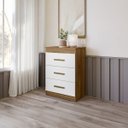 Ver imagem 1 de Cômoda Quarto Infantil Ternura 3 Gavetas Flex Peternella: Nature/Branco