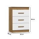 Ver imagem 6 de Cômoda Quarto Infantil Ternura 3 Gavetas Flex Peternella: Nature/Branco