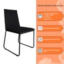 Ver imagem 6 de Kit 6 Cadeiras de Jantar Estofada Lille Base Preta Veludo Preto - Montanaris Decor