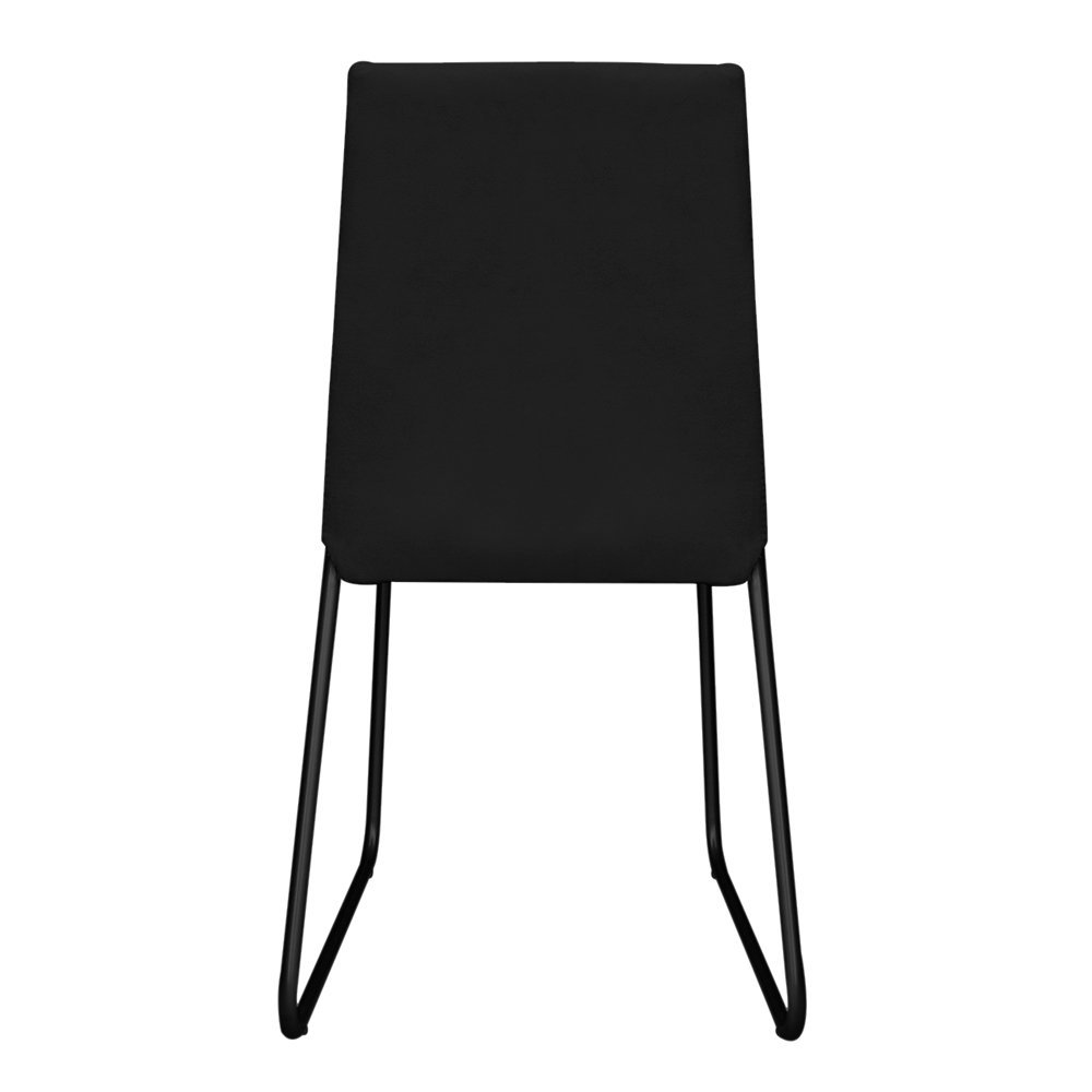 Kit 6 Cadeiras de Jantar Estofada Lille Base Preta Veludo Preto - Montanaris Decor - 4
