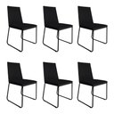 Ver imagem 1 de Kit 6 Cadeiras de Jantar Estofada Lille Base Preta Veludo Preto - Montanaris Decor