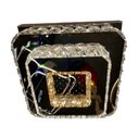 Ver imagem 7 de Lustre Plafon Cristal Quadrado Duplo Led 3 Cores Bivolt