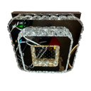 Ver mais imagens de Lustre Plafon Cristal Quadrado Duplo Led 3 Cores Bivolt