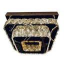 Ver imagem 4 de Lustre Plafon Cristal Quadrado Duplo Led 3 Cores Bivolt