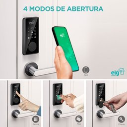 Fechadura Digital Inteligente, Elg, Shfd701, Wi-fi, Senha, App, Ip65, Assistente de Áudio, Preto - 4