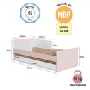 Ver imagem 3 de Cama Infantil para Colchão 0,88 x 1,88 com Cama Auxiliar Rosa/Branco