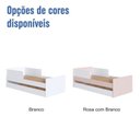 Ver imagem 2 de Cama Infantil para Colchão 0,88 x 1,88 com Cama Auxiliar Rosa/Branco