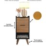 Mesa de Cabeceira Ape Pé Palito Preto/Cinamomo - Comprar Moveis em Casa - 4