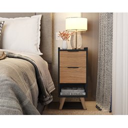 Mesa de Cabeceira Ape Pé Palito Preto/Cinamomo - Comprar Moveis em Casa - 3