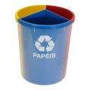 Ver imagem 4 de Lixeira Mix 25 Litros Coleta Seletiva com 3 Divisões Cor:amarelo/azul/vermelho