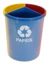 Ver imagem 4 de Lixeira Mix 25 Litros Coleta Seletiva com 3 Divisões Cor:amarelo/azul/vermelho