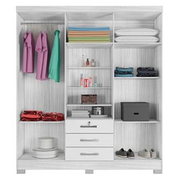 Guarda Roupa Casal Ambiente Imperial Carvalho Branco - Incorplac - 4