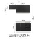 Ver imagem 4 de Armário de Cozinha Compacta 180cm Branco/Preto Glamy Madesa 09