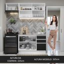 Ver imagem 7 de Armário de Cozinha Compacta 180cm Branco/Preto Glamy Madesa 09