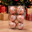Ver imagem 2 de Enfeite de Árvore de Natal Bolas de Natal Kit 24 Decorativas Rose Gold Plástico 8cm
