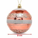 Ver imagem 3 de Enfeite de Árvore de Natal Bolas de Natal Kit 24 Decorativas Rose Gold Plástico 8cm