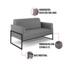 Ver imagem 6 de Sofá Namoradeira Base Industrial Alta Preto Marisa Linho Grafite A26 D03 - D'rossi Drossi