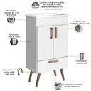 Ver imagem 6 de Conjunto Banheiro Gabinete com Pés 50cm Lavatório e Armário Allegra B06 Branco - Lyam Decor