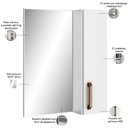 Ver imagem 5 de Conjunto Banheiro Gabinete com Pés 50cm Lavatório e Armário Allegra B06 Branco - Lyam Decor