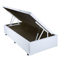 Cama Box Baú Solteiro Corino 78 X 188cm - Genki Kenko Colchões:branco - 2
