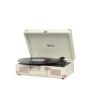 Ver imagem 2 de Maleta Vitrola Toca Disco Vinil Bluetooth USB Classico Retro Vintage - Rosa Gold