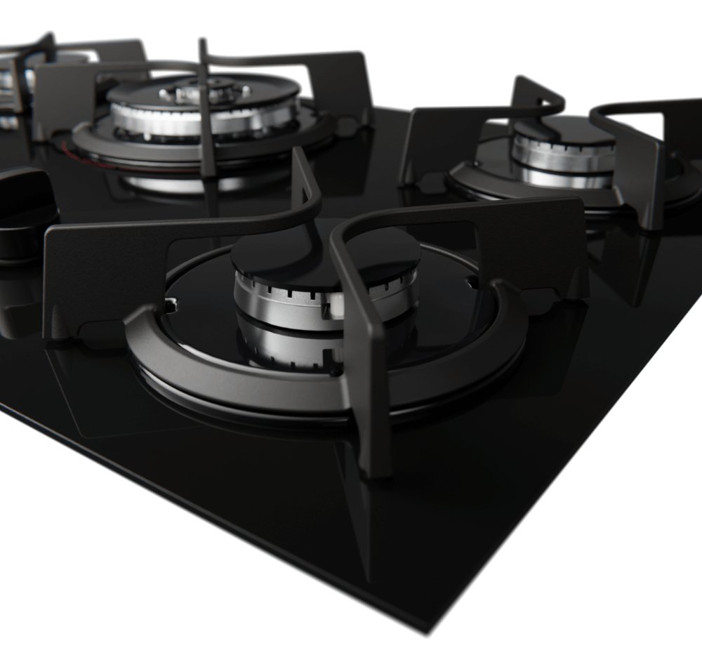 Cooktop 5 Bocas com Mega e Tripla Chama Turbo Glass Dako - 6