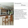 Conjunto 2 Banquetas Alta Madeira Assento Estofado Linho Detalhes Corino Ônix - 2