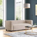 Ver imagem 1 de Sofá Namoradeira Amsterdam 1,40m Veludo Bege - Inova Decorações
