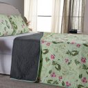 Ver imagem 2 de Kit Colcha Cobre Leito Casal 3 Peças Matelado Dupla Face Verde