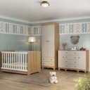 Ver imagem 2 de Quarto de Bebê Completo Berço Americano 3 em 1 Colchão Dengo Multimóveis Mp4612 Madeirado/off