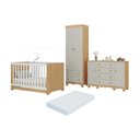 Ver imagem 1 de Quarto de Bebê Completo Berço Americano 3 em 1 Colchão Dengo Multimóveis Mp4612 Madeirado/off
