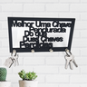 Porta Chaves Modelo Engraçado Melhor 1 Chave na mão Decorativo Madeira MDF Preto Entrada Pendurar - 2