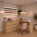 Ver imagem 3 de Mesa de Manicure Profissional de Canto em L com 6 Gavetas Organize Multimóveis MP6068 Madeirado