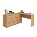 Ver imagem 2 de Mesa de Manicure Profissional de Canto em L com 6 Gavetas Organize Multimóveis MP6068 Madeirado