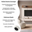 Ver imagem 2 de Conjunto Sala Painel Tv 70" Concept + 2 Poltronas Eloah Base Giratória Bouclé Italiano Off-white