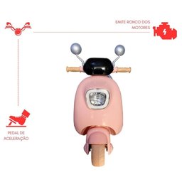 Moto Elétrica Scooter Lemn 6v Rosa Infantil 1246 - Bang Toys - 3